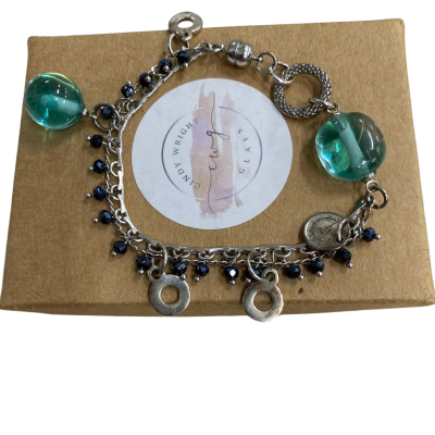 Cindy Wright Womens glass charm Bracelet 