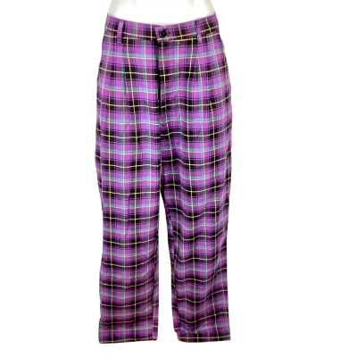 Dangerfield  Purple Tartan Pants - Size 12