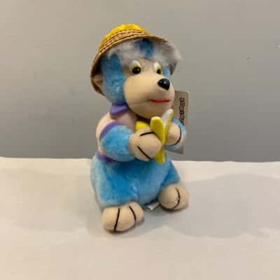 Korimco Blue Monkey Holding Banana Toy BNWT