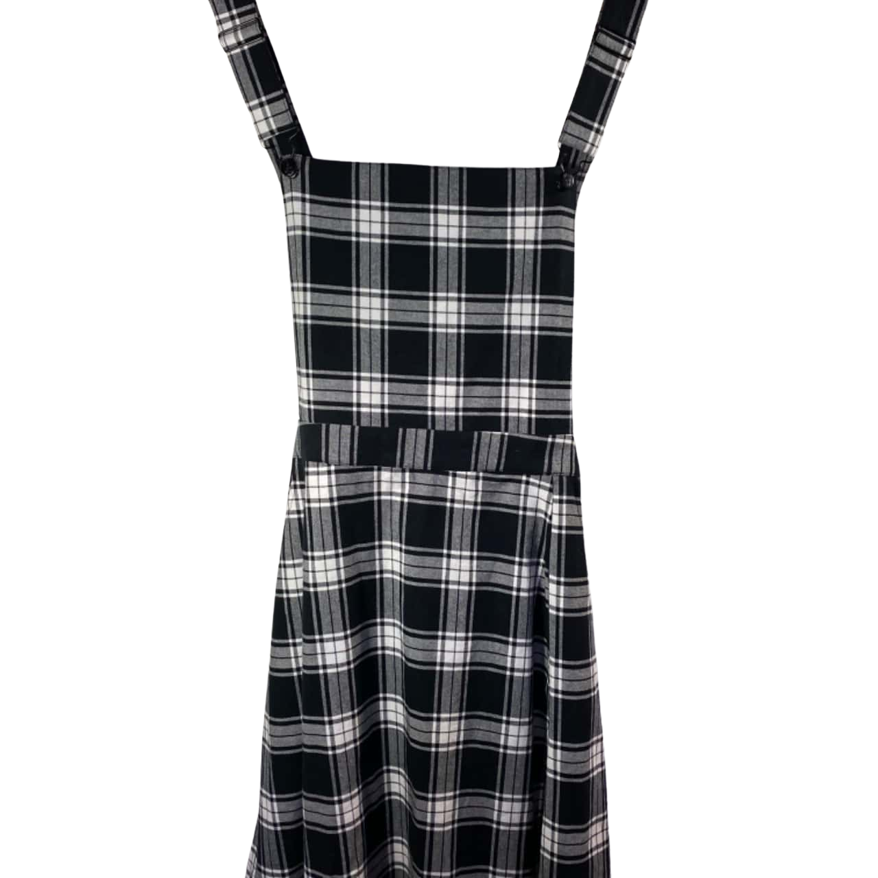 Black Friday Womens Size 20 Sleeveless Overalls Dress Black / Checked (s)