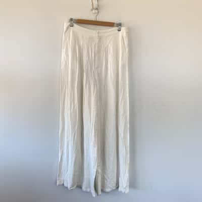 Aiirz White Wide Leg Pants Size L