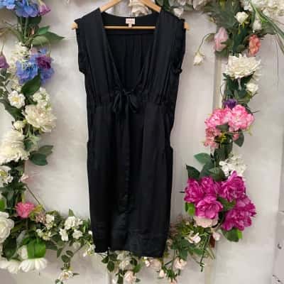 Whistles Womens  Size UK10 Silk Mini Dress Black  