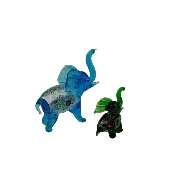Glass Art Elephant Figurines