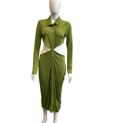 BNWT RUNAWAY Women's Brand Size XXL Giselle Midi Dress Grass Green 