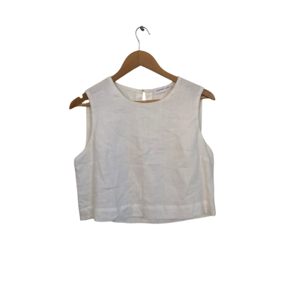 Assembly Label Womens Linen Size 10 Cami  / Sleeveless Top White 