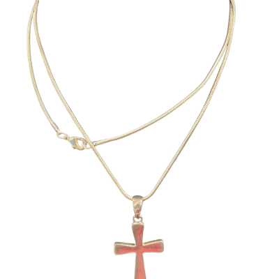  Womens silverplate Necklace38cm drop  &  silver crucifix