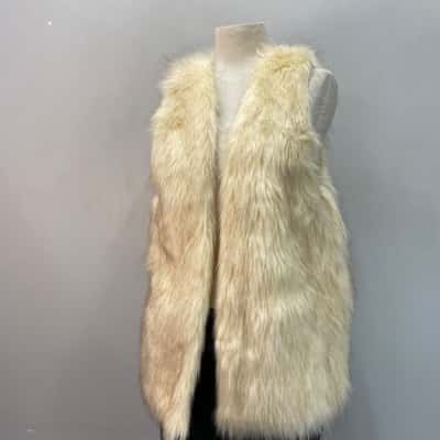 Eb& I’ve  Womens  One Size Natural Faux Fur Vest