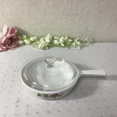 Vintage Corning Ware Spice Of Life 12.5 cm Frying Pan with Glass Lid