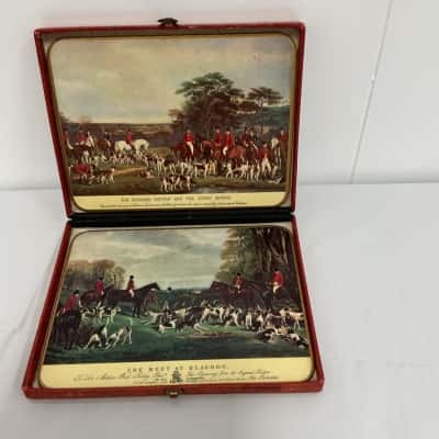 Vintage Win-El-Ware made in England classic engravings placemats set of 6