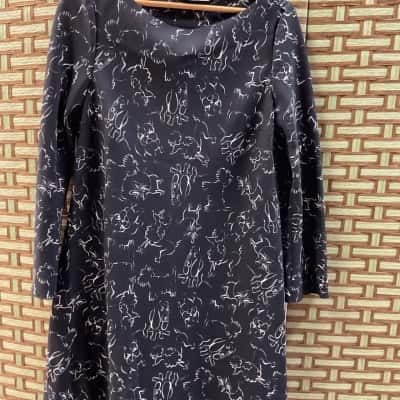 Sportmax Code Dialogo Dog Print Tunic Dress Longsleeve 