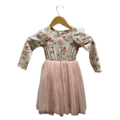 Designer Kidz Girls Size 4 Pink Floral Dress