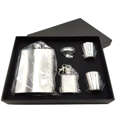 New 5pc Stainless Steel Hip Flask Gift Set  (brica3)