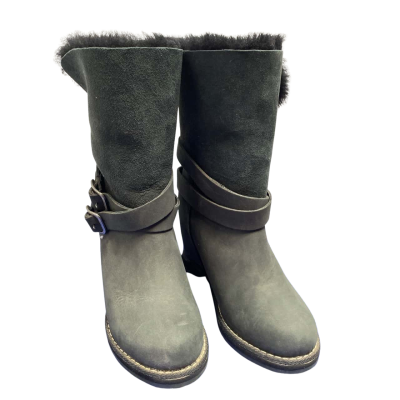 Koalabi Womens Black /Grey Size 7 Sheepskin Boots