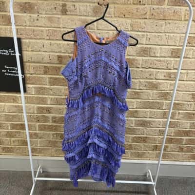 Thurley Womens fringe and peep panel detailing dress Size 12 