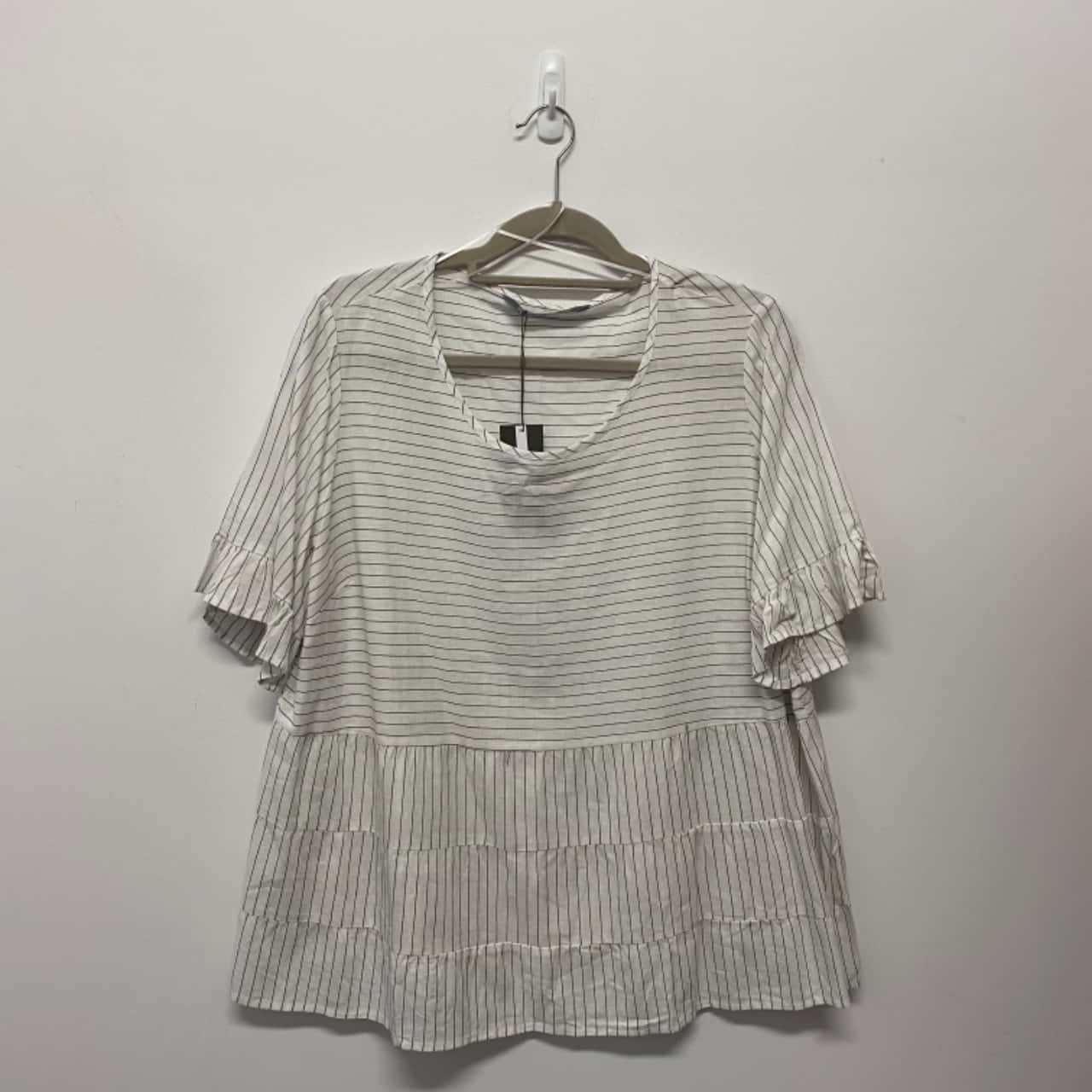 BNWT Katies Womens Size 16 Long Sleeve Grey / Striped / White (s)