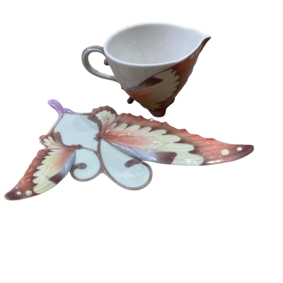 Franz porcelain cup and saucer set - papillon butterfly