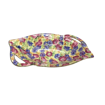 Royal Winton Grimwades Chintz Handled Malta Oval Tray In “Royalty (Older)” Pattern