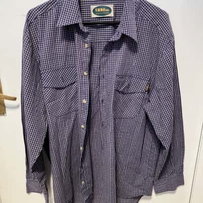 R.M. Williams Mens  Size L Long Sleeve Shirt Blue / Checked / Yellow 