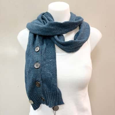  BNWT Mimco Blue Button Detail Scarf