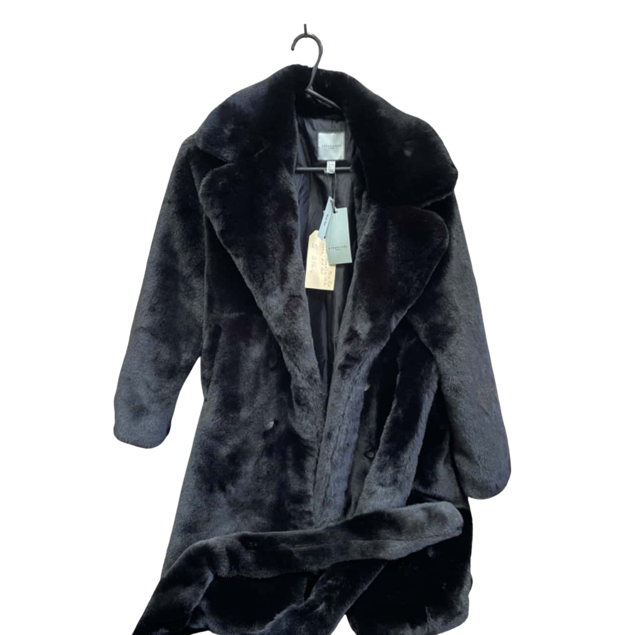 URBAN CODE Faux Fur Coat. US 2, UK 6. Black. (s)