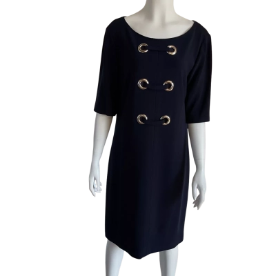Joseph Ribkoff Womens Size 16 Shift / Short Sleeve Dress  Navy Blue 