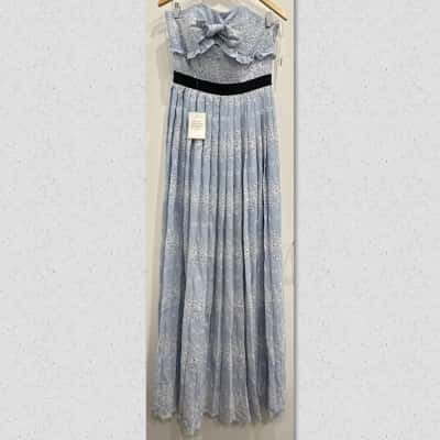 Self-portrait Womens  Size UK 12 Strapless Dress Blue 