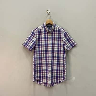 Tommy Hilfiger Mens  Size XS Short Sleeve Shirt Checked 