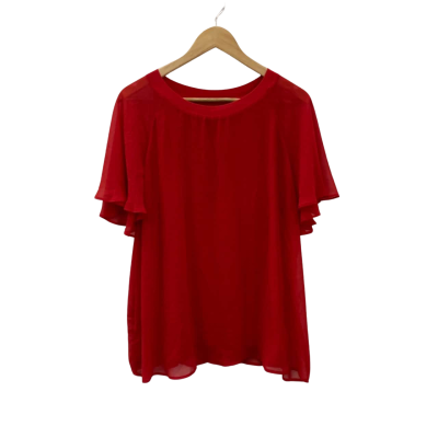 Basque Womens  Size 18 Short Sleeve Top Red 