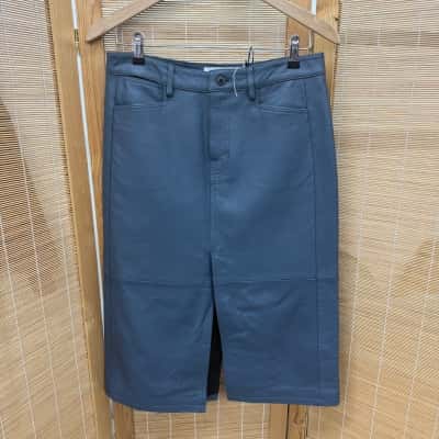 BNWT Proenza Schouler Womens Size 4 Leather Skirt Blue 