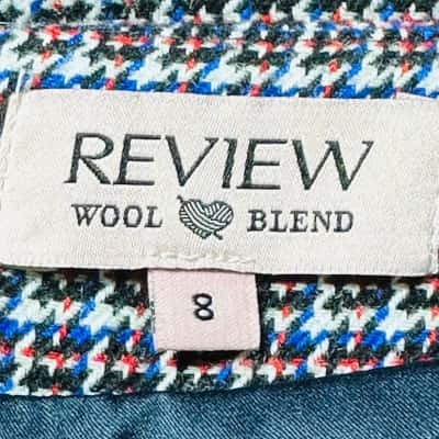 REVIEW Size 8 Wool Blend A-Line Skirt Checked 