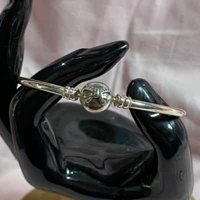 925 ALE PANDORA BANGLE/CHARM BRACELET WITH DAINTY BOW WITH CZ