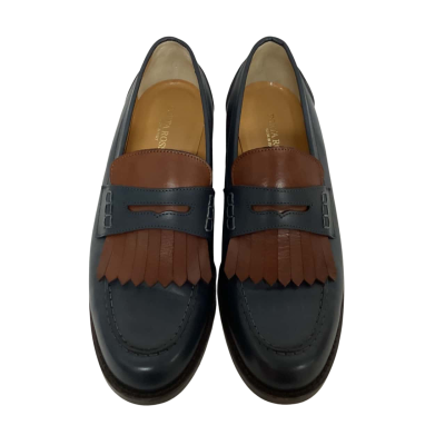  Porta Rossa   Size 40 Italian Loafers Brown / Navy Blue 