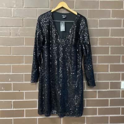 BNWT City Chic Womens Sequined Dress Size XS Black  RRP $139.95