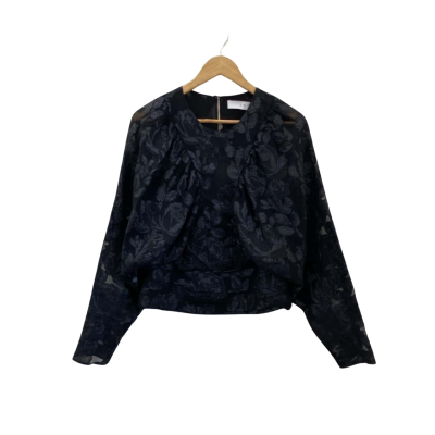 IRO Womens  Size 40 Blouse Black  Transparent