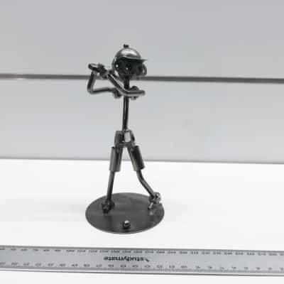 Handmade Metal Golfer Sculpture Figurine 