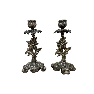 Antique Metal Candlesticks 