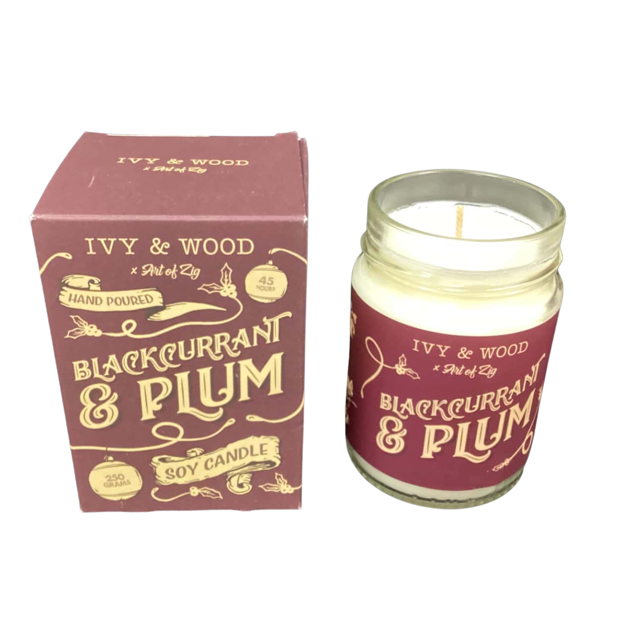 Ivy & Wood Blackcurrant & Plum Soy Candle(s)