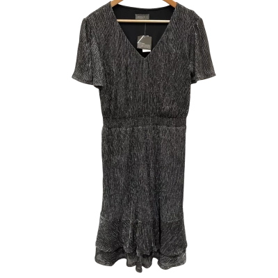 Jacqui-E Metallic Fleck Midi Dress Size 14