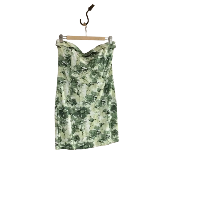 Perfect Stranger Women's Size 16 Floral Dress Green / Pattern / White 