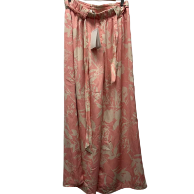 Witchery Womens Size 10 Wide Leg Pants Cream / Pink  