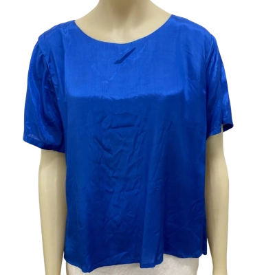 Escape by OQ Womens  Size 14 Short Sleeve Top Blue 