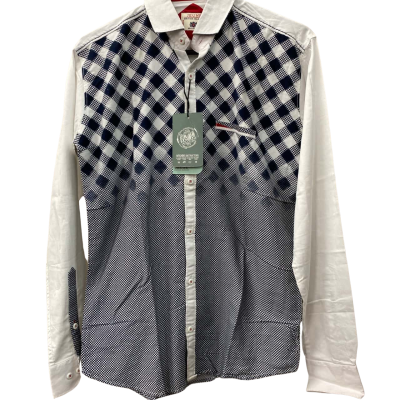 Jeune British makers. Mens  Size M Long Sleeve Shirt Checked / White 