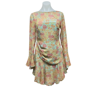 Here Comes The Sun Womens Size 8 Mini Dress Floral / Multicoloured / Pattern 