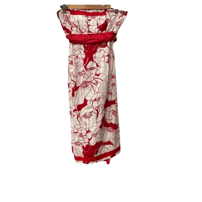  Womens  Size 8 Floral Party Dress  / Red / White 