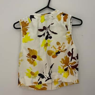 AJE Womens Vest Size 6 Cream / Yellow 