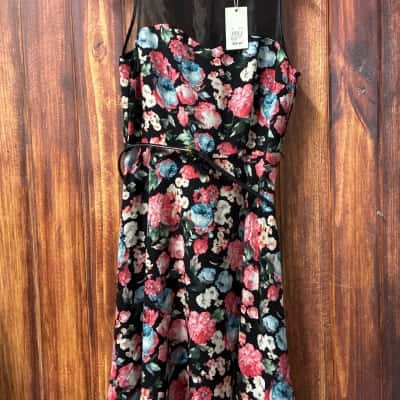 INSPYR   Size 12 Black  / Floral / Pink  dress new 