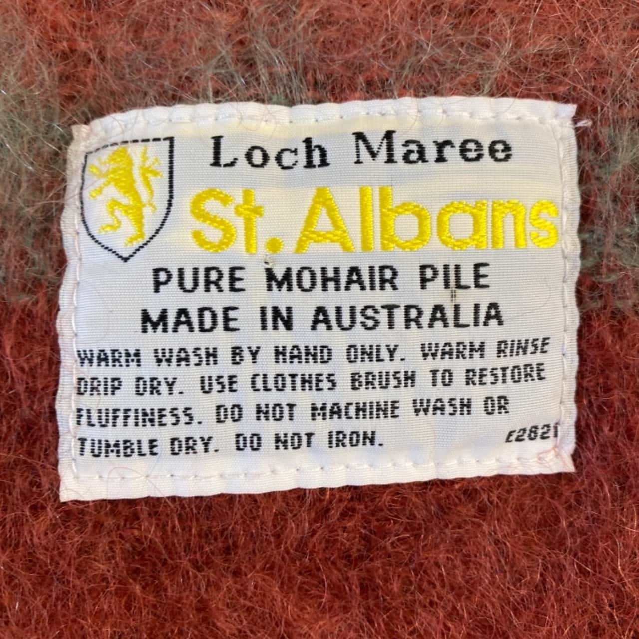 オーストラリア製ピュアモヘア膝掛けst.albans StAlbansMohairMochaCheckKneeRu