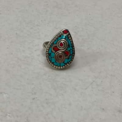  Women’s Silver Coloured Mosaic Style Ring 