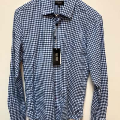Oxford Mens  Size M Checked Shirt / Long Sleeve Shirt Blue 