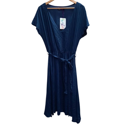 New With Tags KESHET Size XXl Midi Length Dress With Open Back Detail and Self Tie Belt